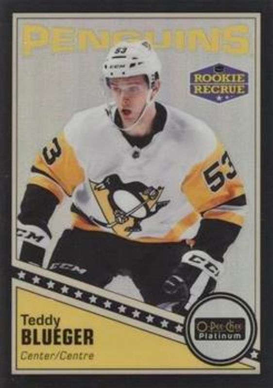 Teddy Blueger 2019 O-Pee-Chee Platinum #R-88 Retro Black Pack Wars Rookie RAW