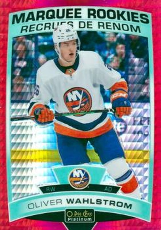 Oliver Wahlstrom 2019 O-Pee-Chee Platinum #176 Red Prism /199 Rookie RAW