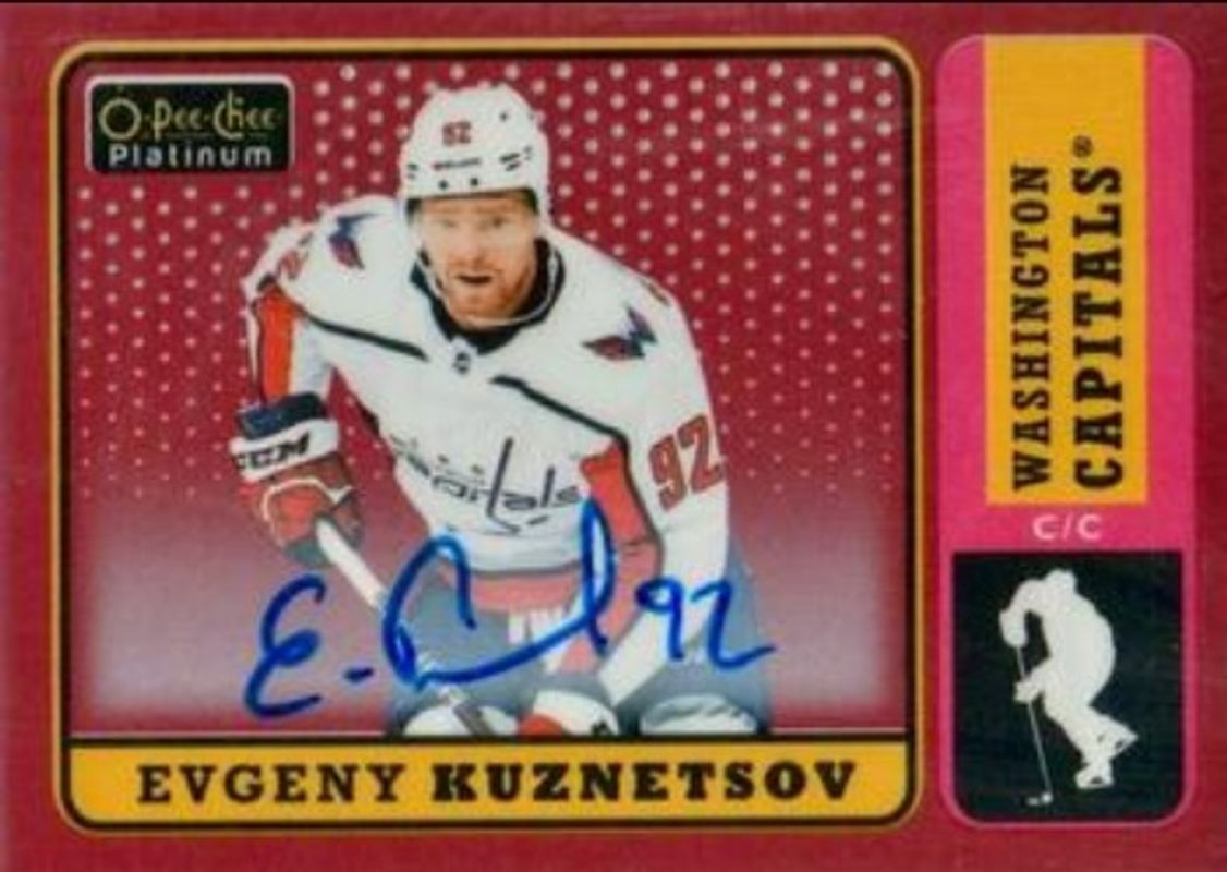 Evgeny Kuznetsov 2019 O-Pee-Chee Platinum #R-55 2018-19 O-Pee-Chee Platinum Update I - Rookie Autos /50 RAW