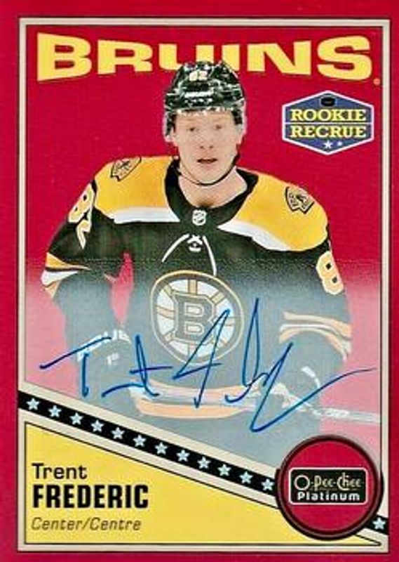 Trent Frederic 2019 O-Pee-Chee Platinum #R-80 Retro Red Rainbow Autos Rookie RAW