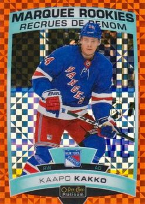 Kaapo Kakko 2019 O-Pee-Chee Platinum #199 Orange Checkers /25 Rookie RAW