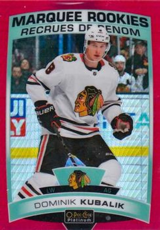 Dominik Kubalik 2019 O-Pee-Chee Platinum #186 Red Prism /199 Rookie RAW