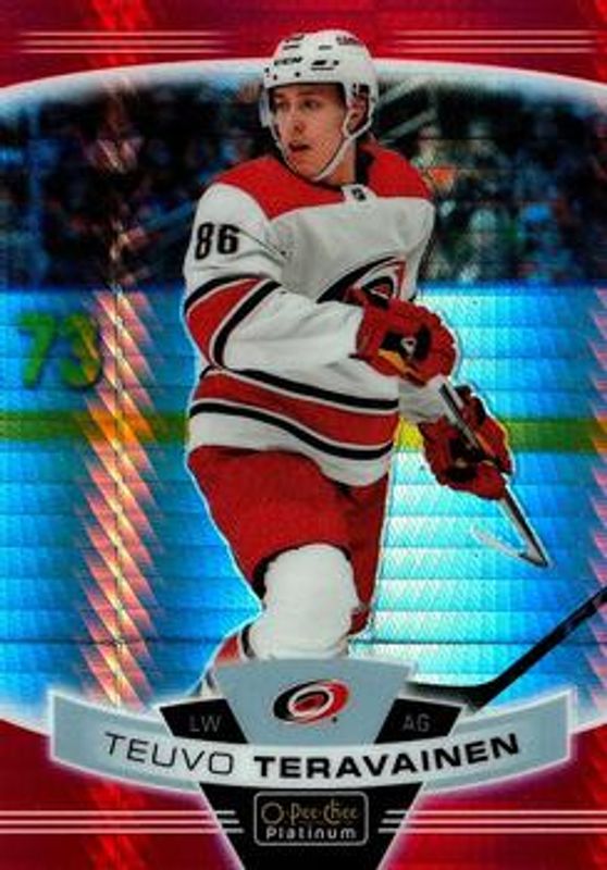 Teuvo Teravainen 2019 O-Pee-Chee Platinum #27 Red Prism /199 RAW