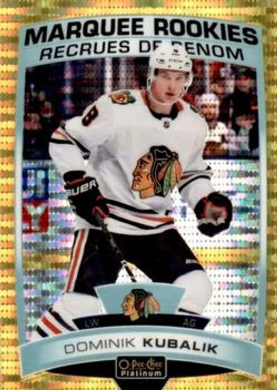Dominik Kubalik 2019 O-Pee-Chee Platinum #186 Seismic Gold /50 Rookie RAW