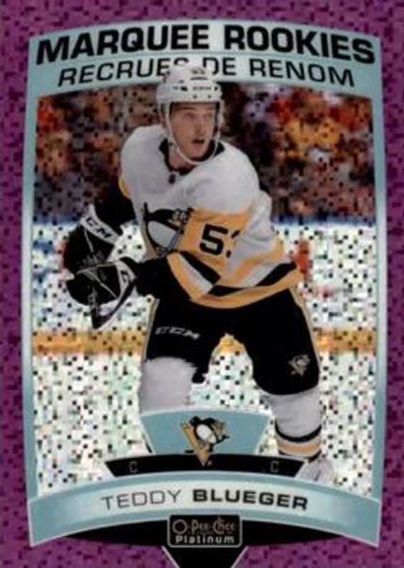 Teddy Blueger 2019 O-Pee-Chee Platinum #156 Violet Pixels /399 Rookie RAW