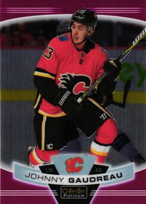 Johnny Gaudreau 2019 O-Pee-Chee Platinum #135 Matte Pink RAW