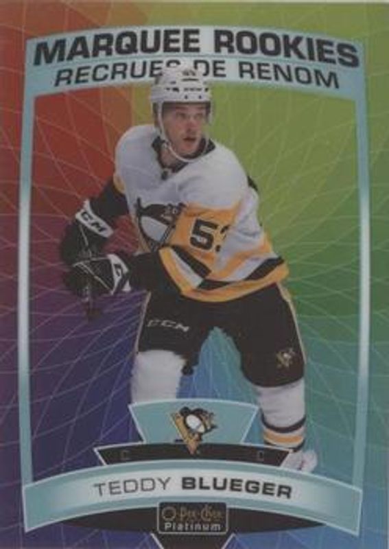 Teddy Blueger 2019 O-Pee-Chee Platinum #156 Rainbow Color Wheel Rookie RAW