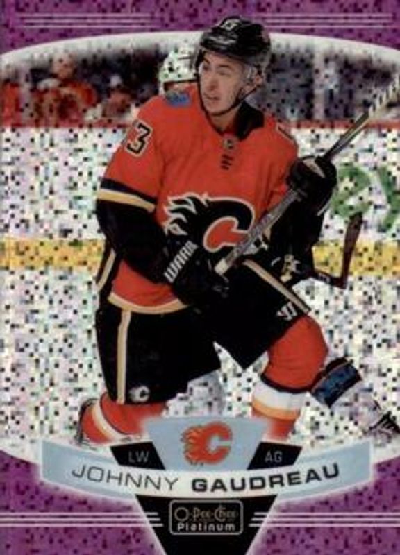 Johnny Gaudreau 2019 O-Pee-Chee Platinum #135 Violet Pixels /399 RAW