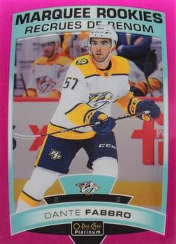 Dante Fabbro 2019 O-Pee-Chee Platinum #183 Matte Pink Rookie RAW