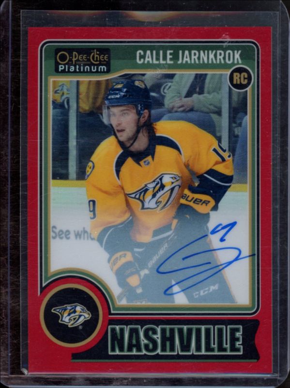 Calle Jarnkrok 2014 O-Pee-Chee Platinum #RA-26 Rookie Autographs - Red Rainbow /50 RAW