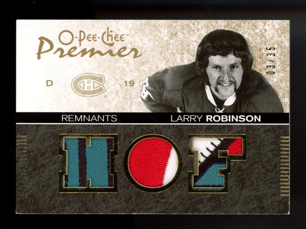 Larry Robinson 2007 O-Pee-Chee Premier #PR-LR Remnants Triples Patches /35 RAW