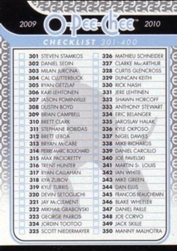 2009 O-Pee-Chee #499 Base