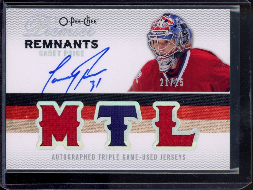 2009 O-Pee-Chee Premier #AR3-CP Remnants Triple Autographs /25