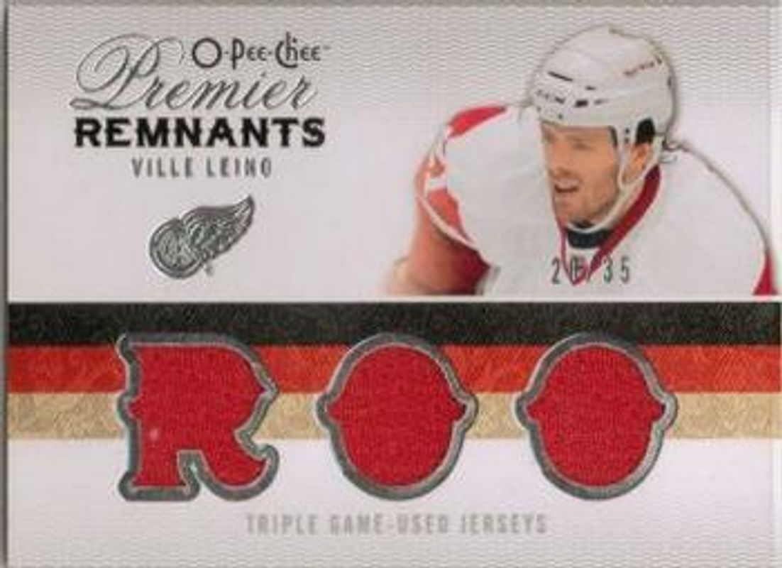 Ville Leino 2009 O-Pee-Chee Premier #PRT-VI Rare Remnants Triples /35 Rookie RAW