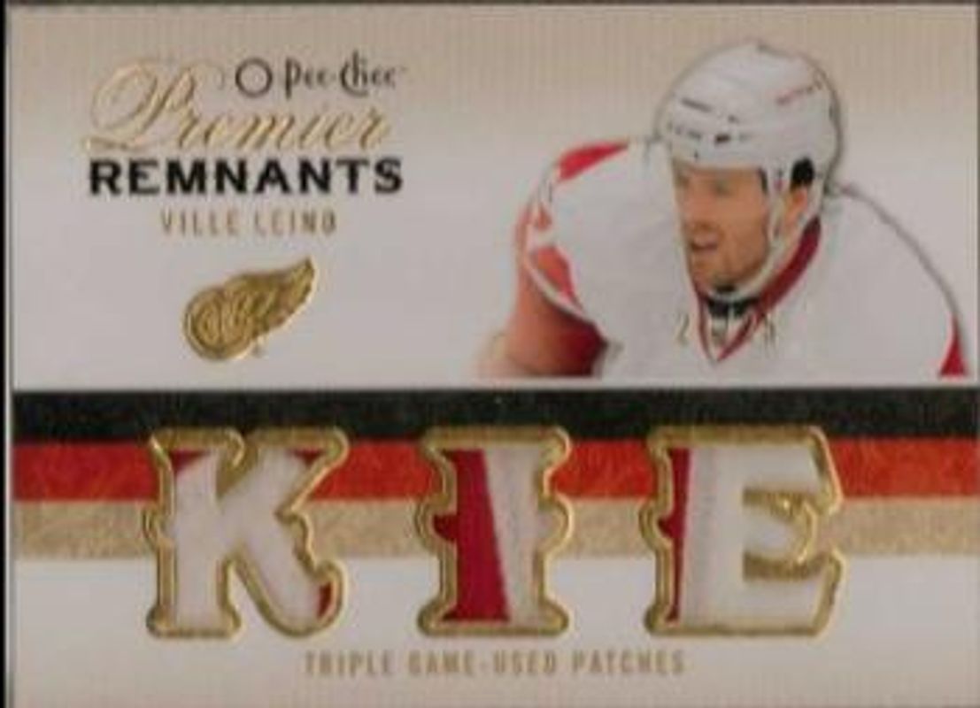 Ville Leino 2009 O-Pee-Chee Premier #PRT-VI Rare Remnants Triples Patches /25 Rookie RAW