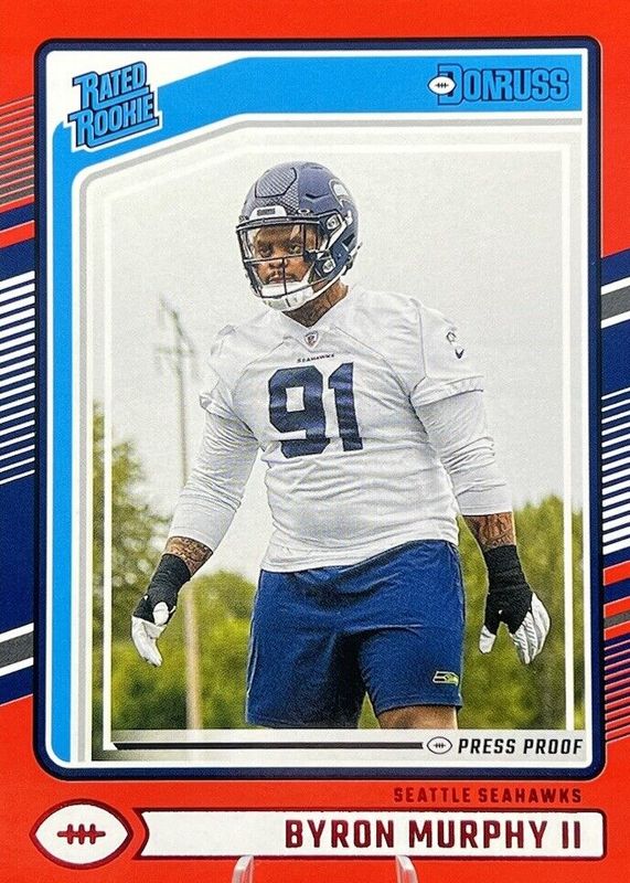 Byron Murphy II 2024 Donruss #321 Press Proof Red Rookie RAW