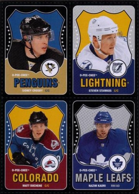 Matt Duchene / Nazem Kadri / Sidney Crosby / Steven Stamkos 2010 O-Pee-Chee Retro Box Bottom Panels RAW