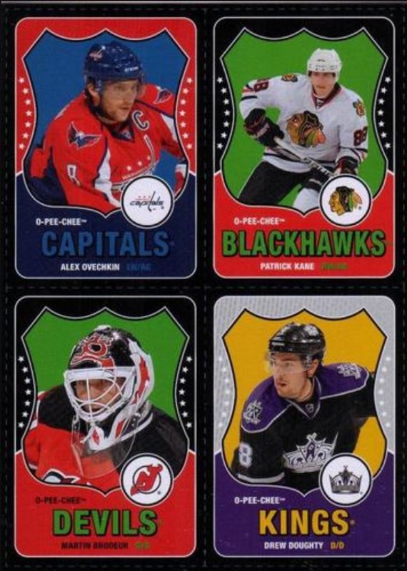 Alex Ovechkin / Drew Doughty / Martin Brodeur / Patrick Kane 2010 O-Pee-Chee Retro Box Bottom Panels RAW