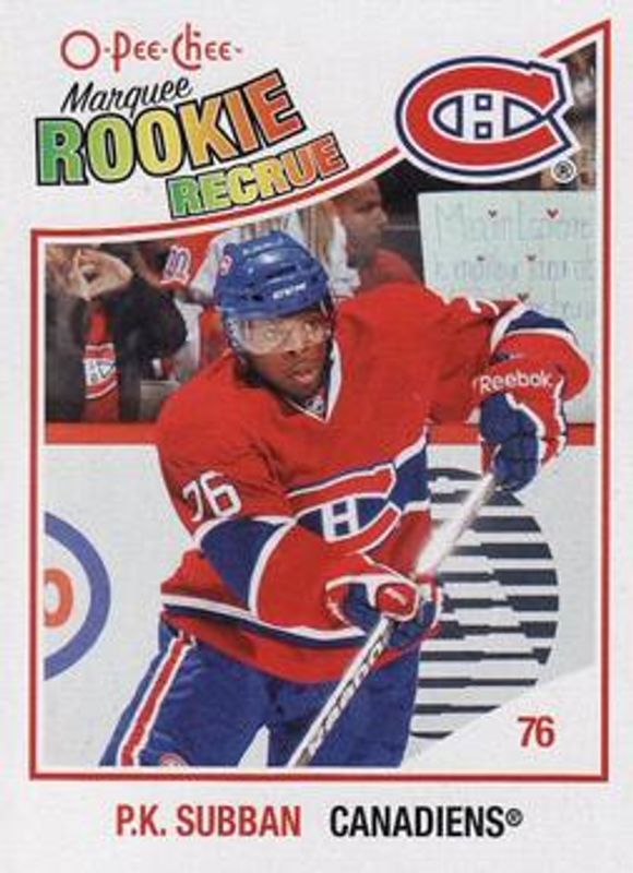 PK Subban 2010 O-Pee-Chee #504 Base Rookie RAW