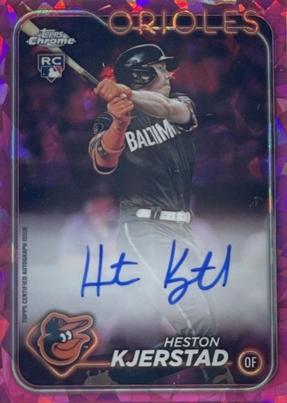 Heston Kjerstad 2024 Topps Chrome Sapphire Edition #CSA-HK Autographs - Padparadscha /1 Rookie RAW