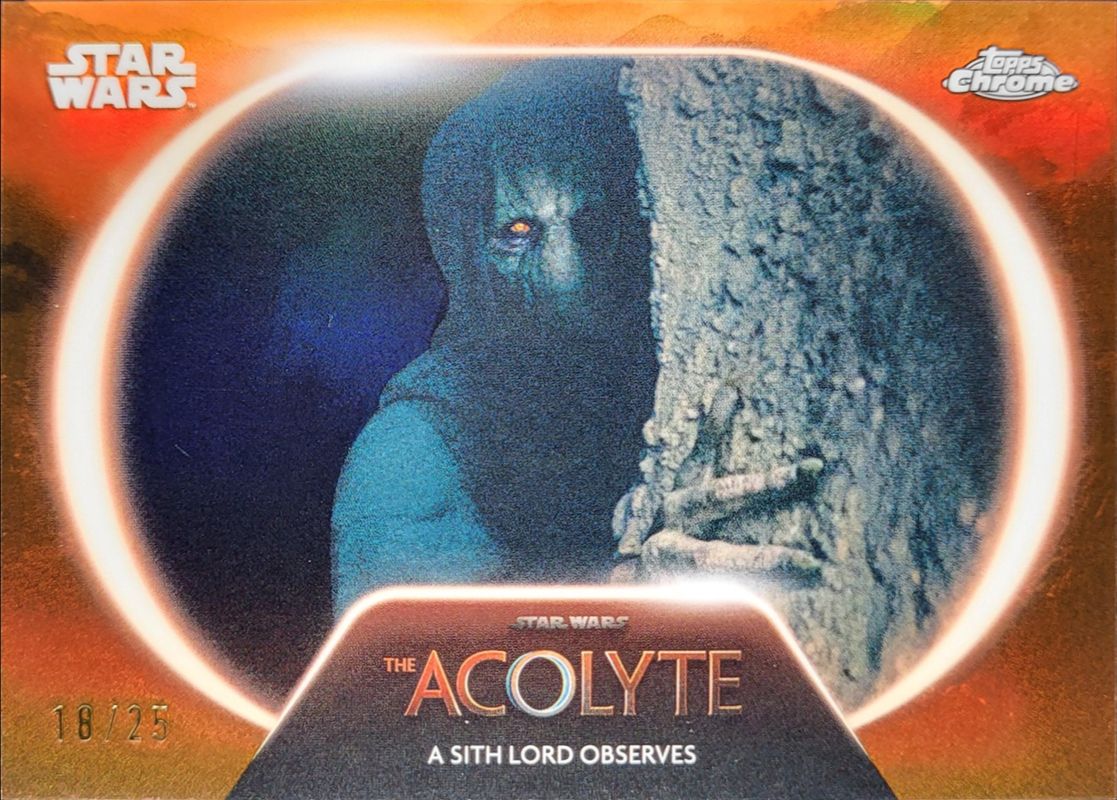 A Sith Lord Observes 2025 Topps Chrome Star Wars #AC-21 Acolyte - Rebel Orange Orange Refractor /25 RAW