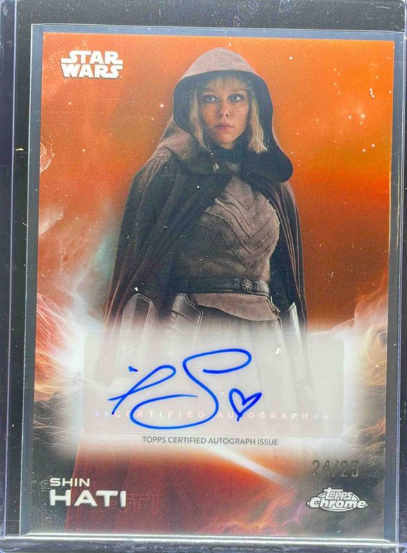 Ivanna Sakhno 2025 Topps Chrome Star Wars #A-IS Autographs - Rebel Orange Refractor /25 RAW