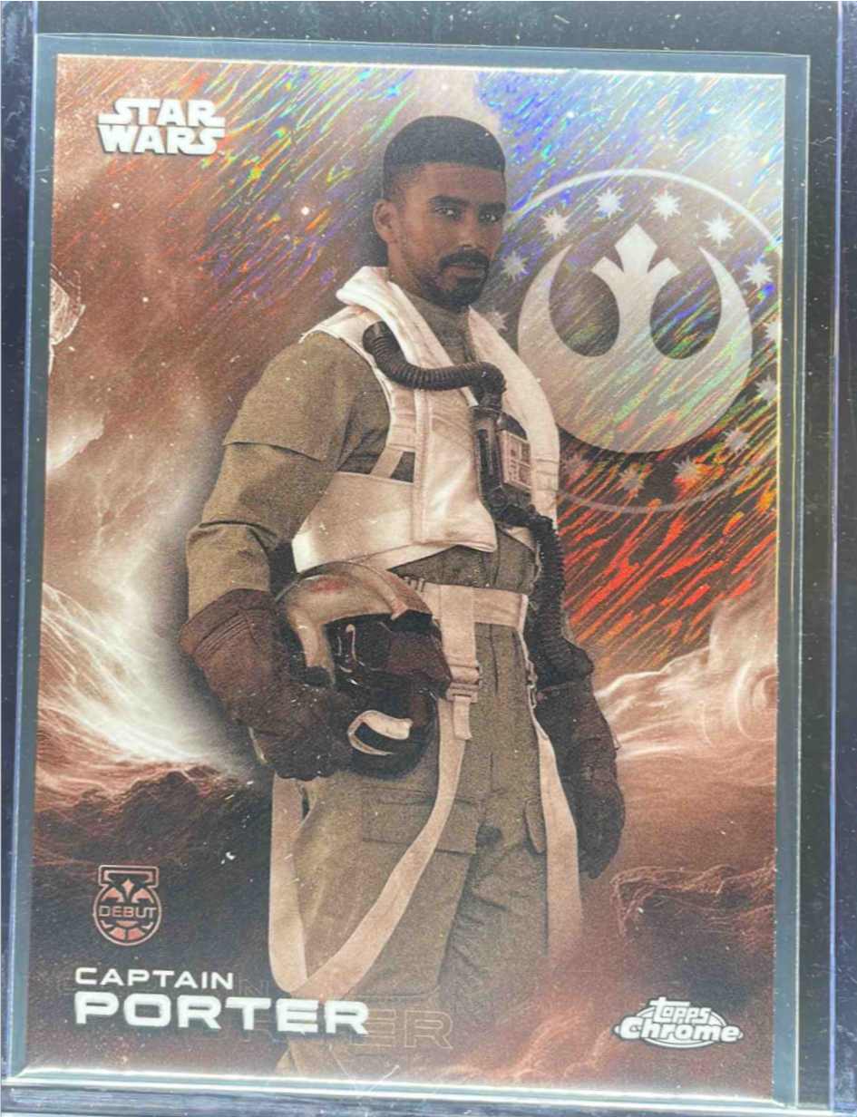 Captain Porter 2025 Topps Chrome Star Wars #20 Black & White Shimmer ...