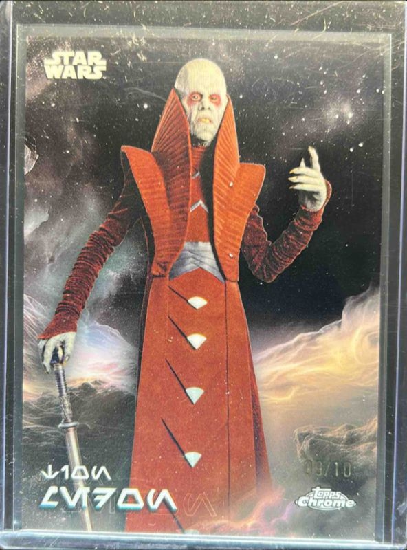 2025 Topps Chrome Star Wars #AV-183 Aurebesh Variation - Mustafar Black Refractor /10