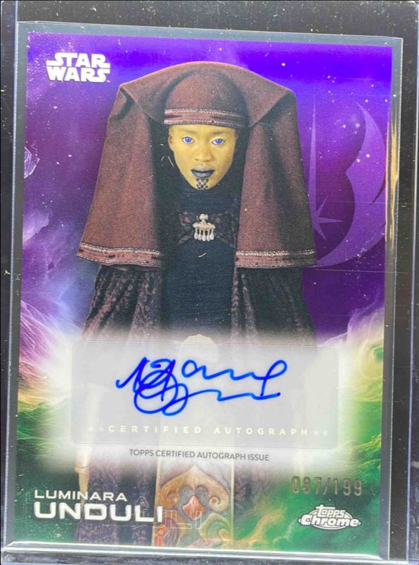 2025 Topps Chrome Star Wars #A-MO Autographs - Kamino Purple Refractor /199