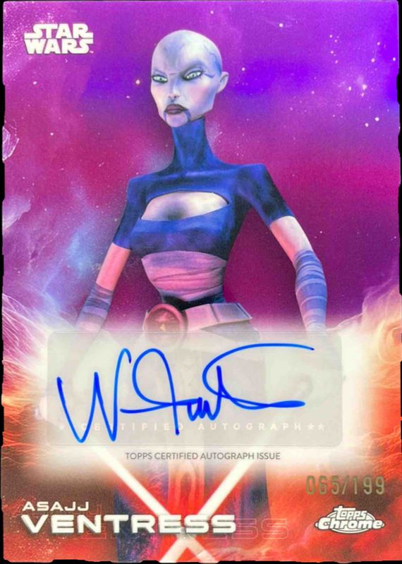 2025 Topps Chrome Star Wars #A-AJ Autographs - Kamino Purple Refractor /199