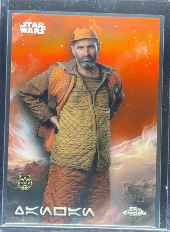 2025 Topps Chrome Star Wars #AV-195 Aurebesh Variation - Rebel Orange Orange Refractor /25