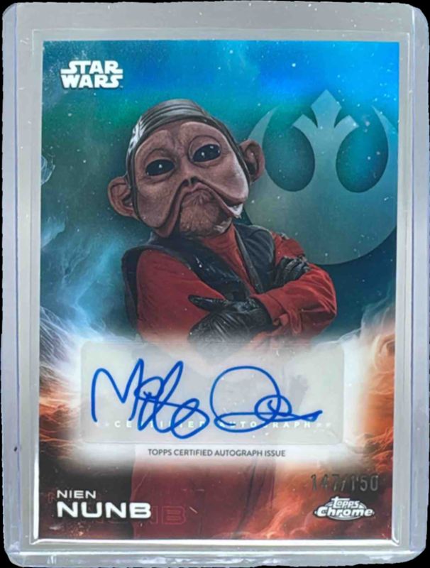 2025 Topps Chrome Star Wars #A-MQ Autographs - Skywalker Blue Refractor /150