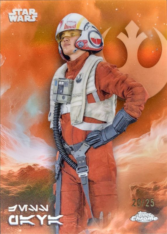 2025 Topps Chrome Star Wars #AV-126 Aurebesh Variation - Rebel Orange Orange Refractor /25