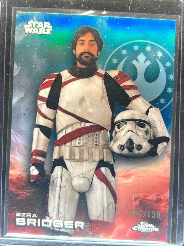 Ezra Bridger 2025 Topps Chrome Star Wars #39 Skywalker Blue Refractor /150 RAW