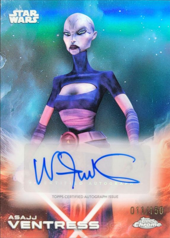 2025 Topps Chrome Star Wars #A-AJ Autographs - Skywalker Blue Refractor /150