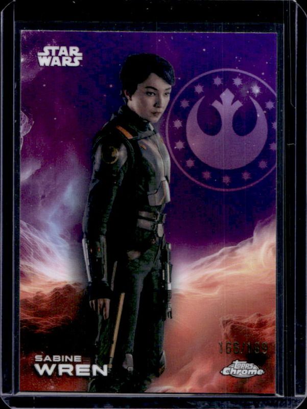 Sabine Wren 2025 Topps Chrome Star Wars #160 Kamino Purple Refractor /199 RAW