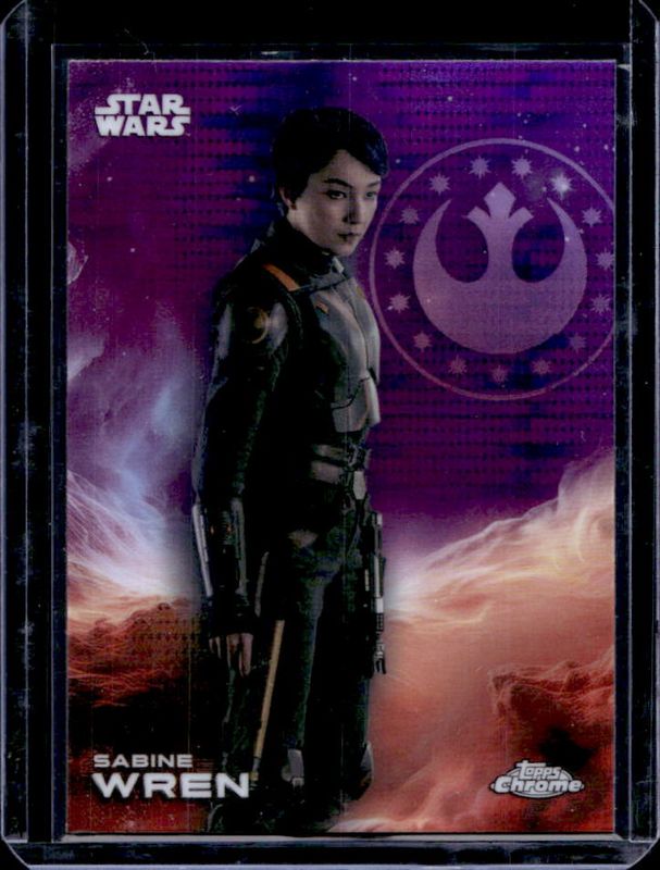 Sabine Wren 2025 Topps Chrome Star Wars #160 Purple Pulsar Refractor RAW
