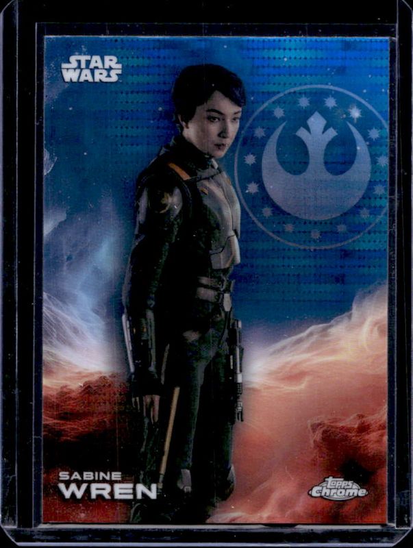 Sabine Wren 2025 Topps Chrome Star Wars #160 Blue Pulsar Refractor RAW