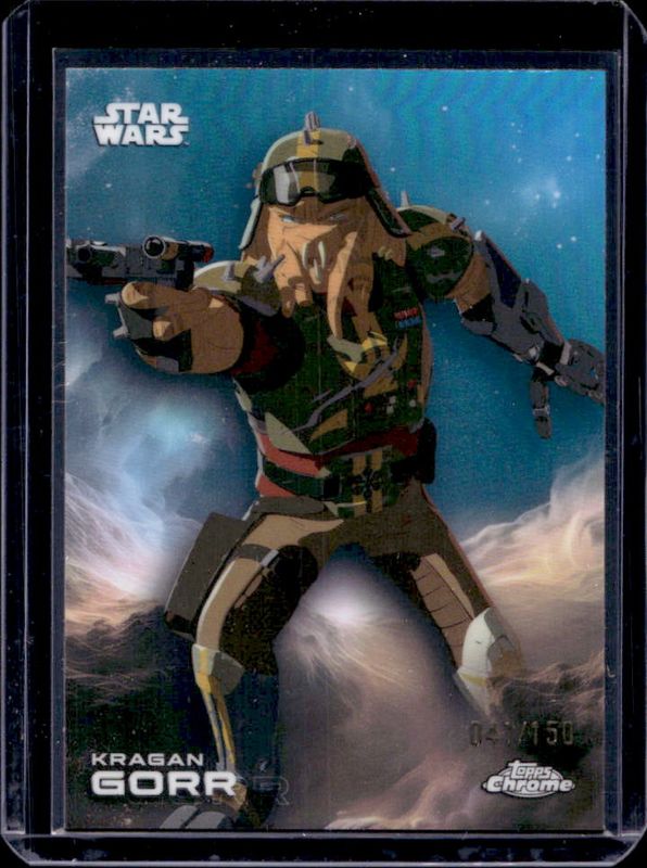 Kragan Gorr 2025 Topps Chrome Star Wars #130 Skywalker Blue Refractor /150 RAW