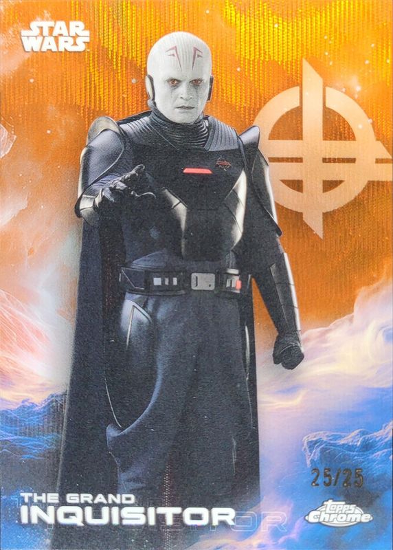 The Grand Inquisitor 2025 Topps Chrome Star Wars #180 Rebel Orange Wave Refractor /25 RAW