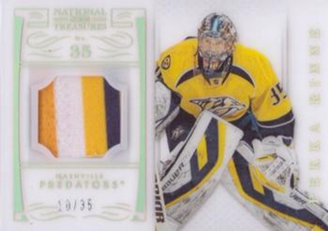 Pekka Rinne 2013 National Treasures #45 Numbers Patch /31 RAW