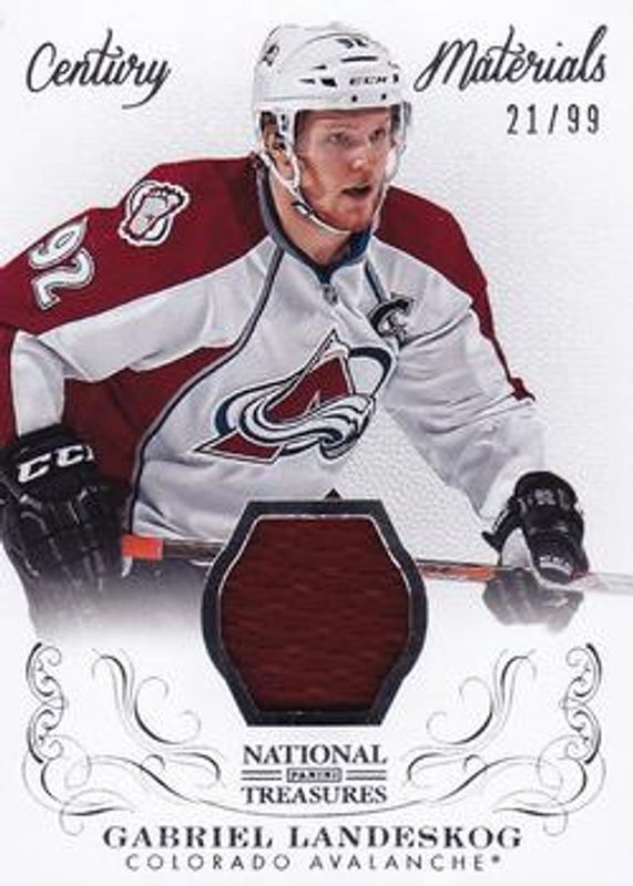 Gabriel Landeskog 2013 National Treasures #CM-GL Century Materials Jersey /99 RAW