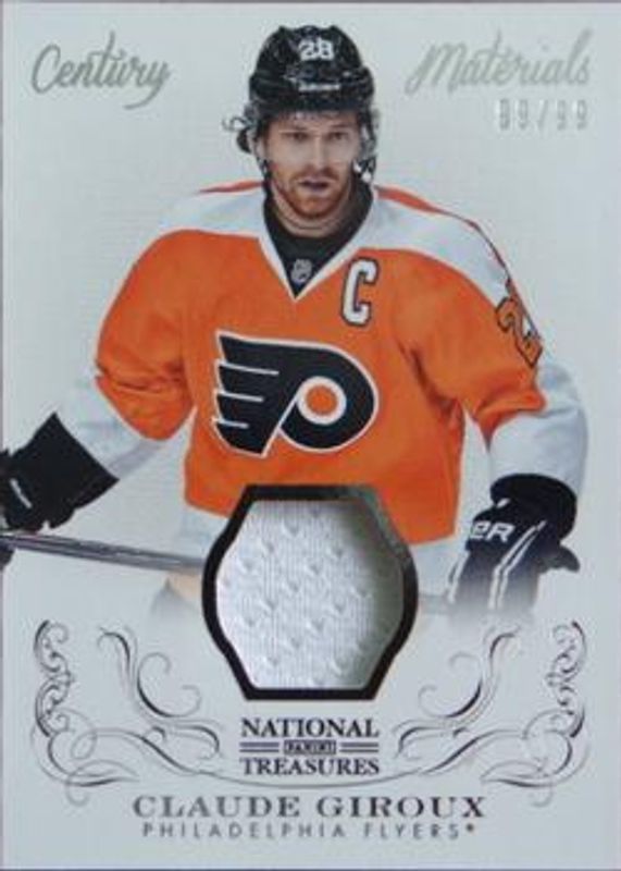 Claude Giroux 2013 National Treasures #CM-CGX Century Materials Jersey /99 RAW