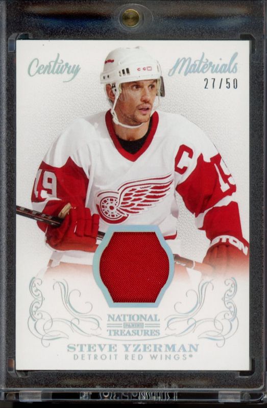 Steve Yzerman 2013 National Treasures #CM-SY Century Materials Jersey Prime /50 RAW