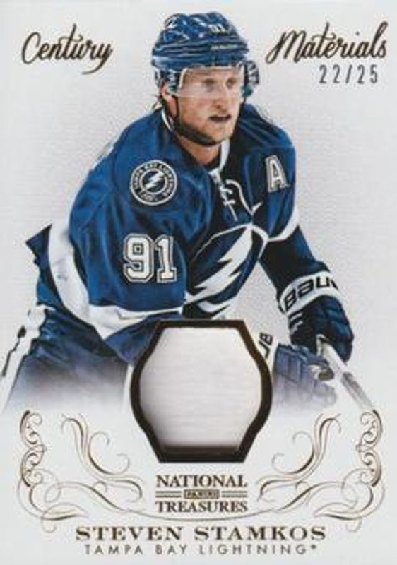 Steven Stamkos 2013 National Treasures #CM-SS Century Materials Jersey Patch /25 RAW