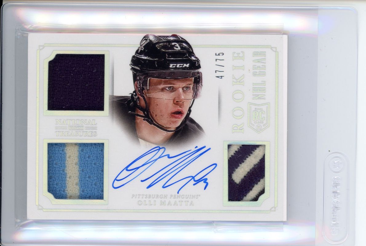 2013 National Treasures #RG-OM NHL Rookie Gear Autographs /75