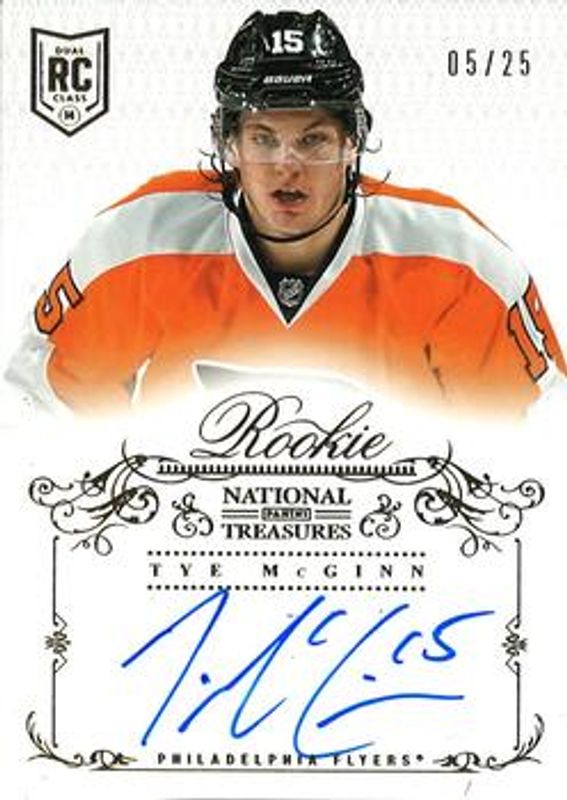 Tye McGinn 2013 National Treasures #124 Gold /25 Rookie RAW