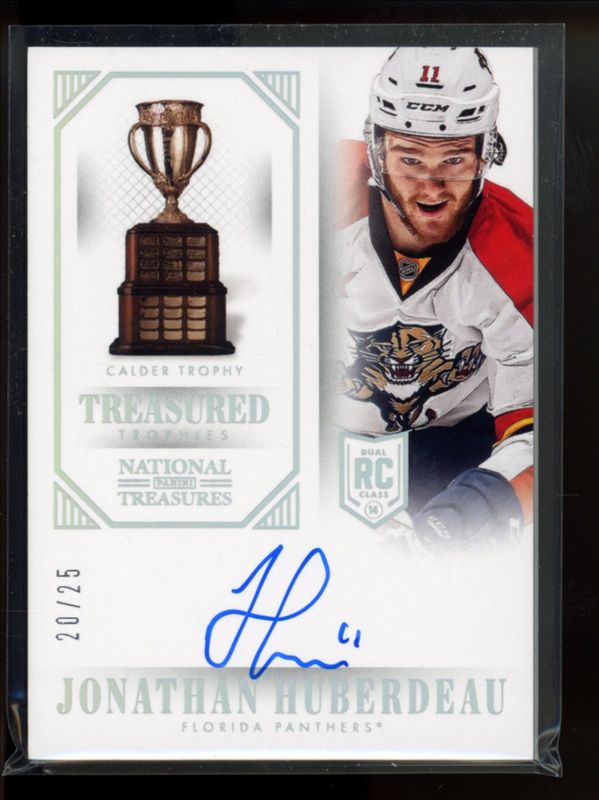 Jonathan Huberdeau 2013 National Treasures #1 Treasured Trophies Autographs Calder /25 Rookie RAW