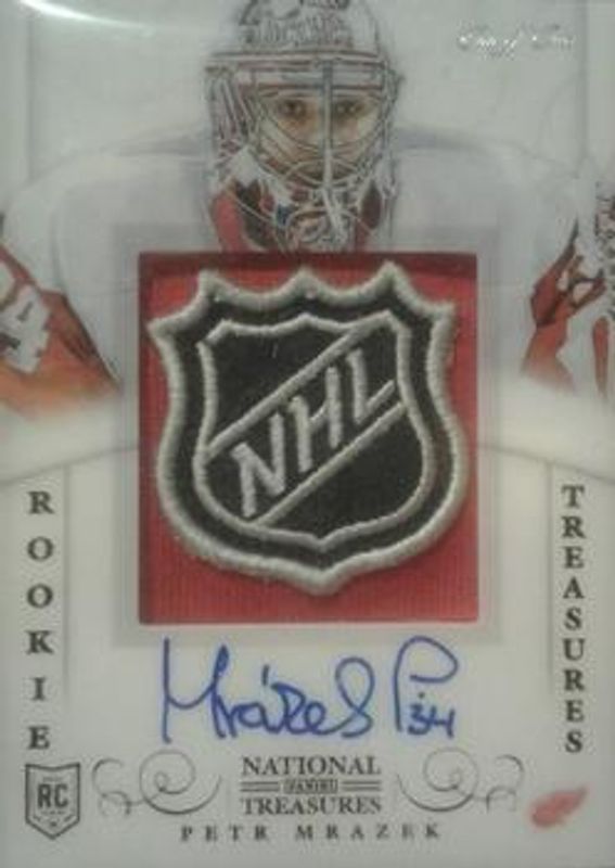 Petr Mrazek 2013 National Treasures #198 Rookie Treasures NHL Shield /1 RAW