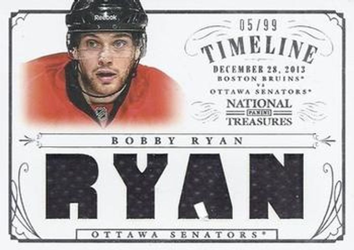 Bobby Ryan 2013 National Treasures #T-BR Timeline Jerseys /99 RAW